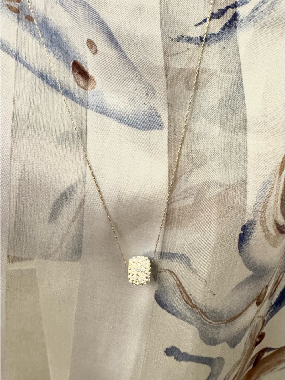 Brilliant 14k gold and rhinestone pendant (chain not included)